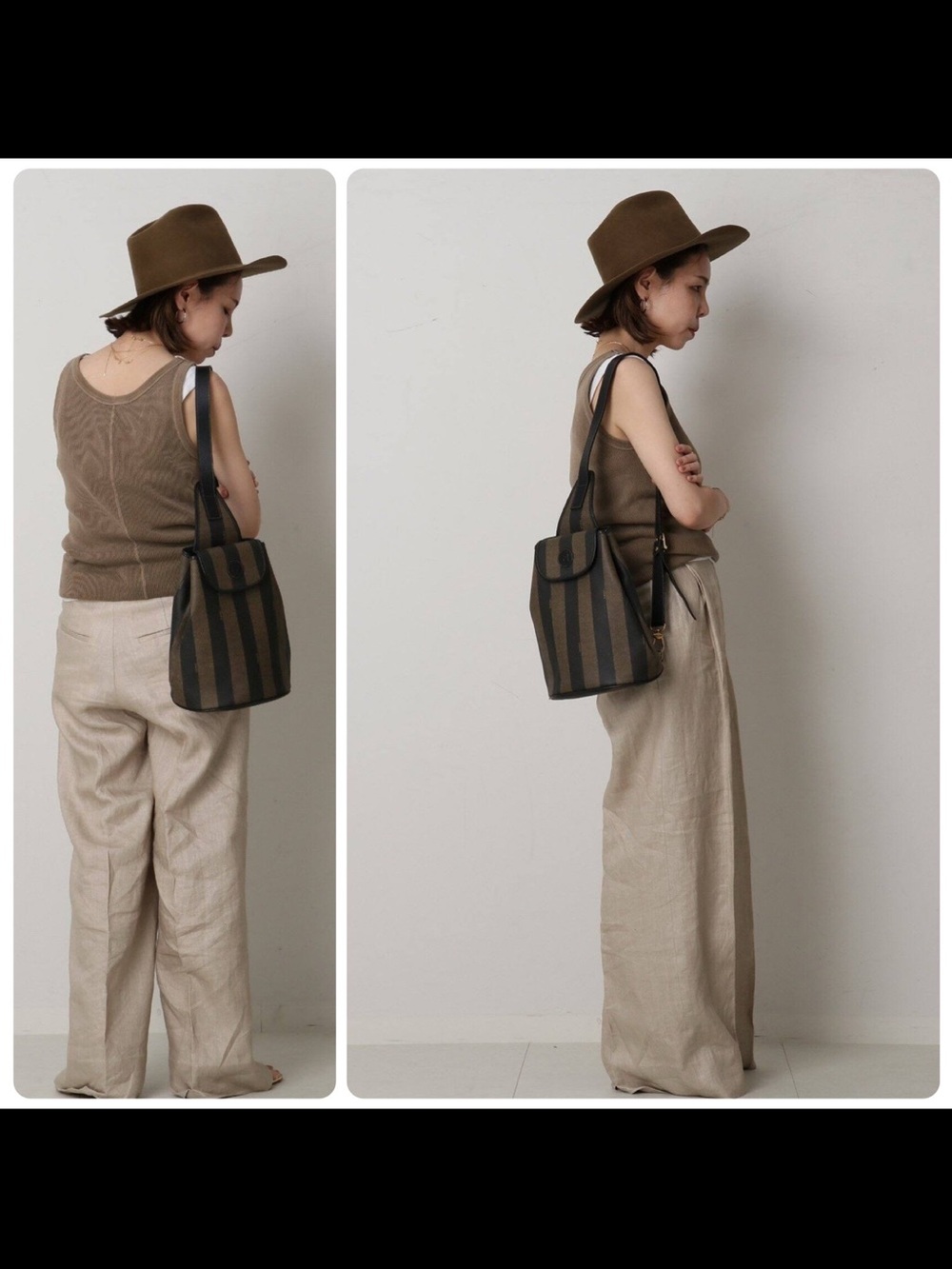 Fendi PEQUIN Striped Sling Backpack Bag Vintage - Picture 9 of 11